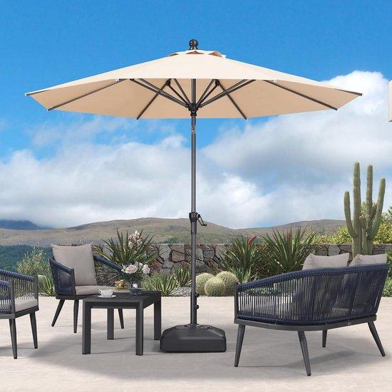 Famanu Aluminium Sonnenschirm 300 cm, klappbar, wasserabweisend, UV-beständig - für Balkon und Terrasse