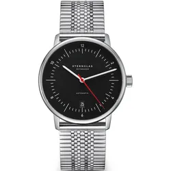 STERNGLAS - NAOS AUTOMATIK - schwarz - rot - SuperSlim silber / 38MM