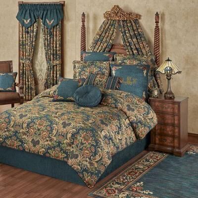 Touch of Class Casanova Comforter Set Dark Teal, Queen, Dark Teal