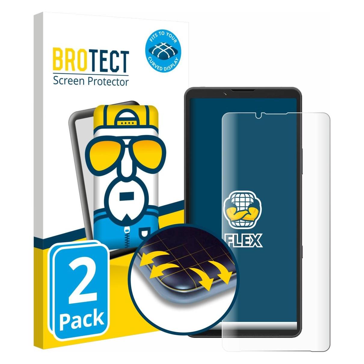 Brotect Fullscreen für Sony Xperia 10 VII (case-friendly) Schutzfolie Displayschutz Folie Klar Transparent (2 Stk., Sony Xperia 10 VII) (5161157)