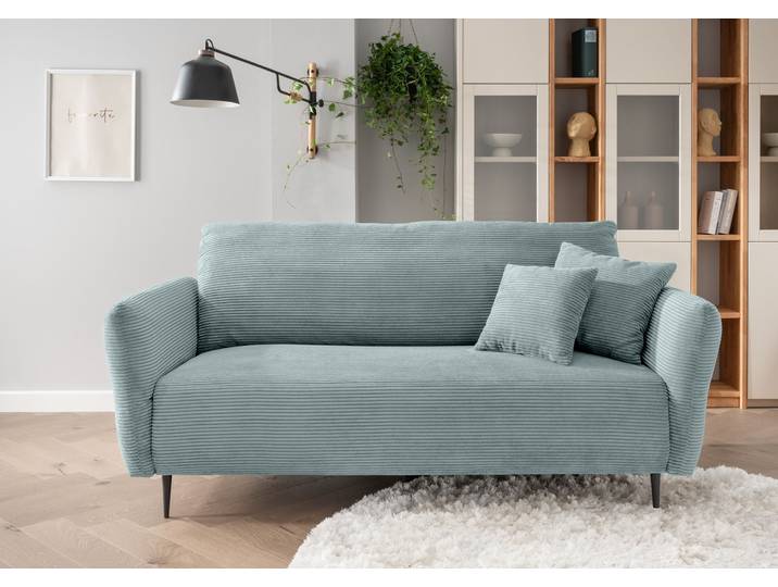 3-Sitzer HOME AFFAIRE Vanilla, Breite 231cm, verstellbare Armlehnen, bequem, bodenfrei , blau (aqua), B:255cm H:94cm T:102cm, 93% Polyester, 7% Polyamid, Sofas, 3-Sitzer, bodenfrei, bequem und zeitlos