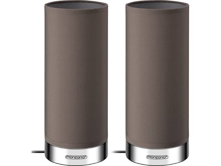 Monzana Tafellamp 2 Stuks LED – Dimbaar E14 - Chroom Taupe