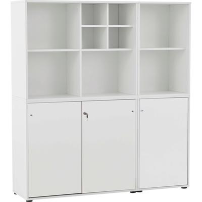 Aktenschrank SCHILDMEYER "Serie 400, Büromöbel-Set-5-tlg., Made in Germany", weiß, B:151,1cm H:167,2cm T:41cm, Holzwerkstoff, Schränke, Solide Verarbeitung - Dieses Produkt ist in Deutschland gefertigt
