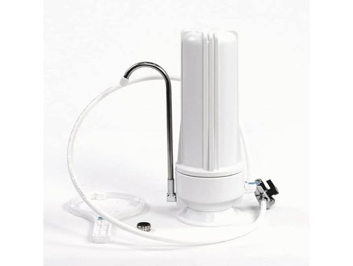 Wasserhaus Aktivkohlefilter Auftisch Weiß mit Carbonit NFP Premium Wasserfilter Küchenfilter