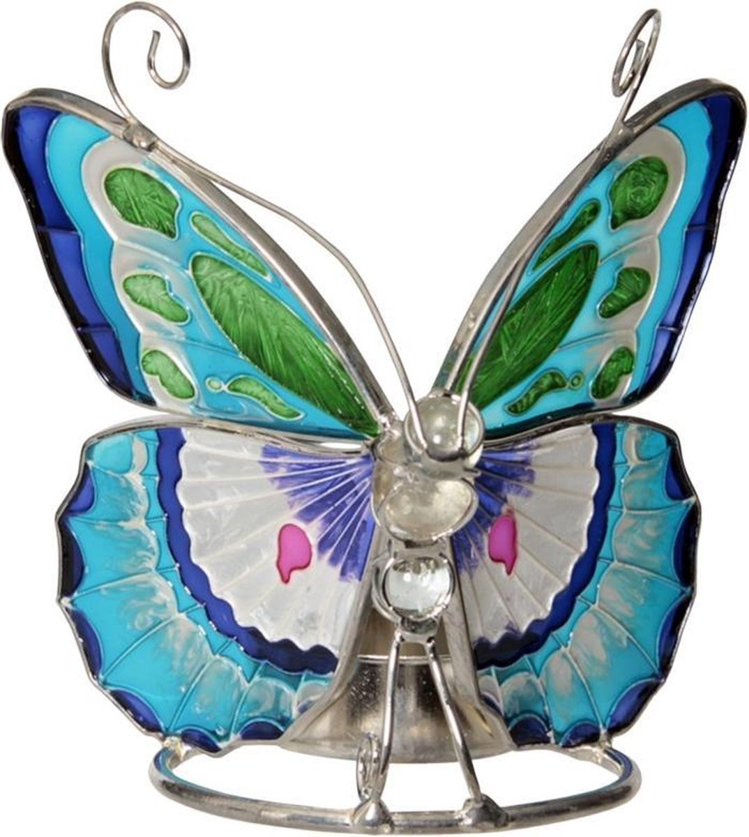 New Dutch Waxinehouder Vlinder Glas Ocean