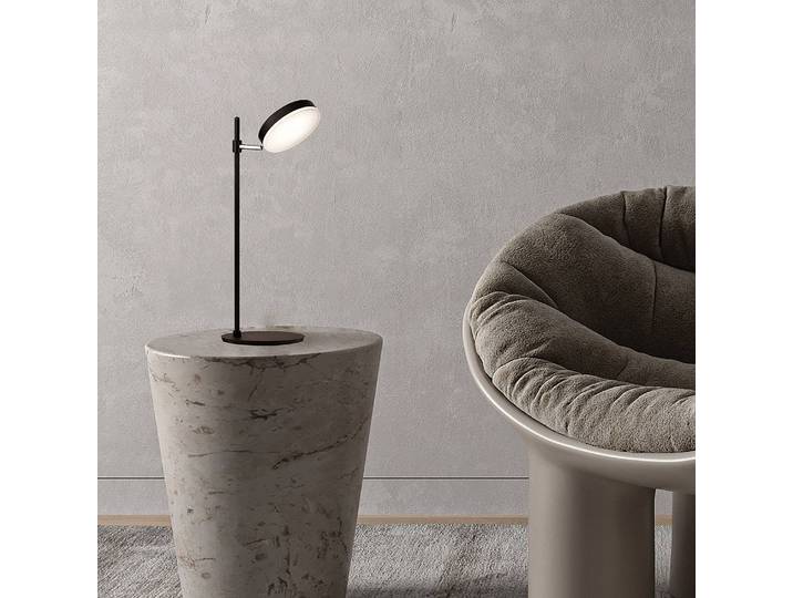 Lampe de table LED Fad 16 x 19 x 47cm Noir Métal mixte LED Module LED
