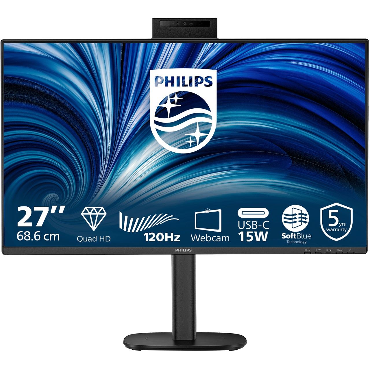 27" (68,58cm) Philips 3000er Serie 27B2N3500JH schwarz 2560x1440 1x DisplayPort 1.2 / 2x HDMI 2.1