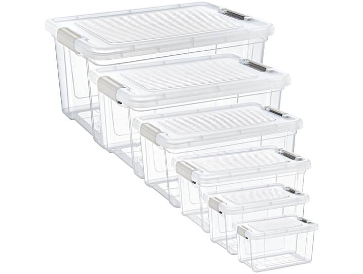 6er-Set Vorratsboxen 1,25-30L, transparent