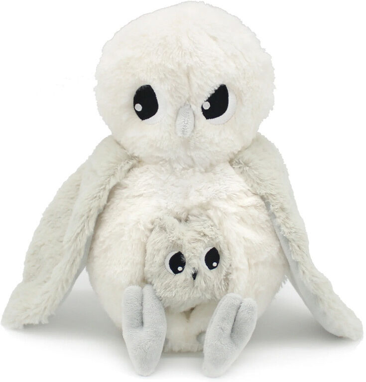 Peluche Les Ptipotos Polar Collection : Chouette Polaire Coucou maman et son bébé blanc - Les Déglingos