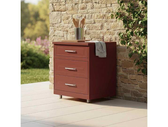 Oviala - Meuble de rangement de cuisine extérieur à 3 tiroirs