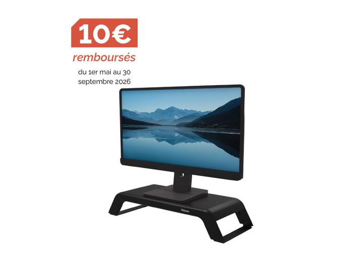 Fellowes Support moniteur et écran jusqu'à 22,6 kg - Réglable en hauteur - Noir