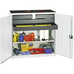 Stumpf & Kossendey, Werkstattschrank, Stumpf Werkzeugschrank S3000 1 Fachboden 4 Schubladen lichtgrau (100 cm, 50 cm)