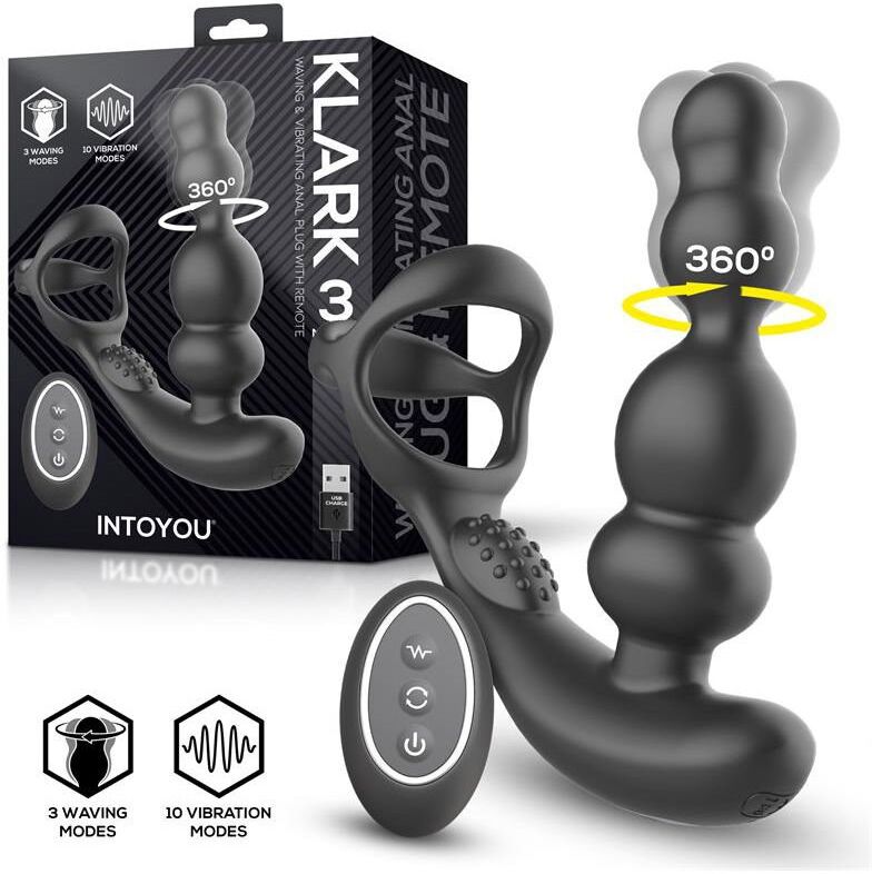 Intoyou Klark Plug anal ondulant et vibrant avec télécommande