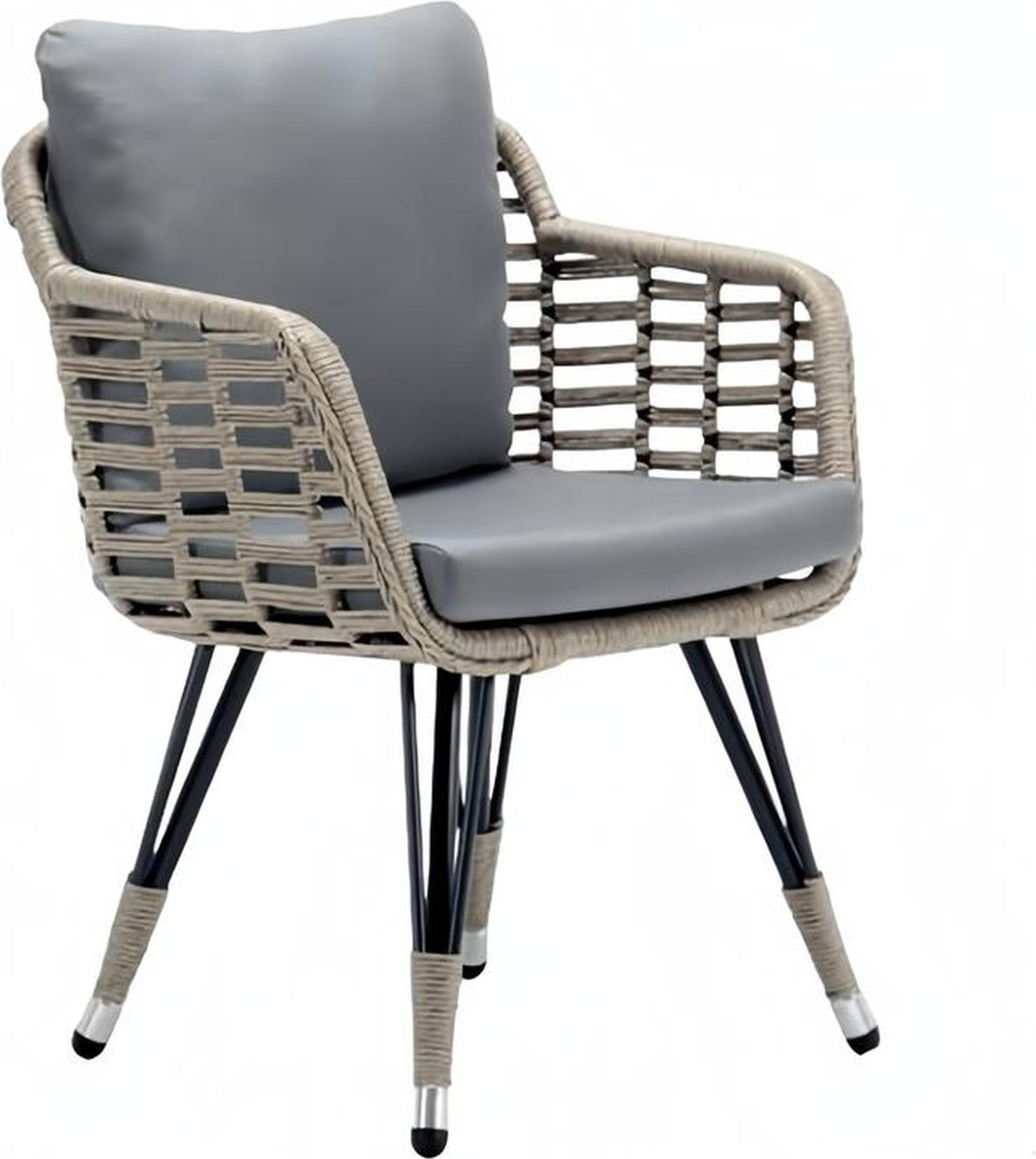 Hochwertig Terrasse Sessel Luxus Modern Sessel Grau stilvoll Rattan Stil