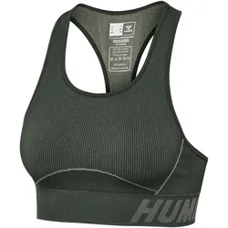 hummel hmlTE CHRISTEL Seamless Sport-Top Damen 6208 - climbing ivy/seagrass melange XS