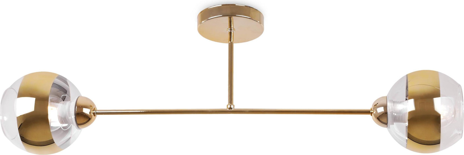 LIGHT HOME LH Asturia Goud Plafondlamp met 2 platte gouden lampenkappen en E27 fitting