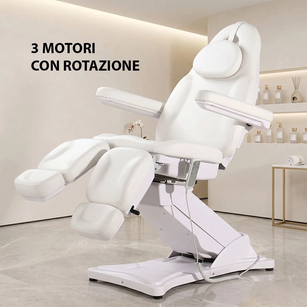 Tuttoperlestetica Poltrona Lettino Elettrica 3 Motori per Pedicure con Gambali Indipendenti separati