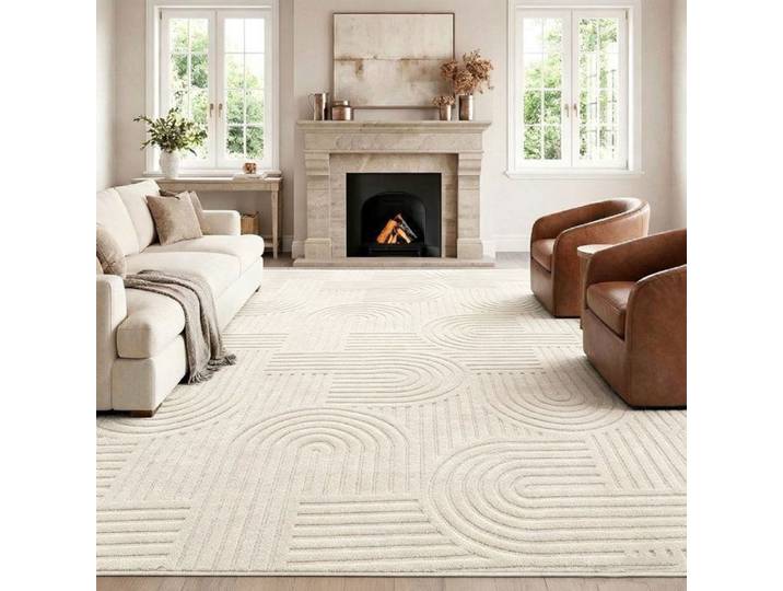 Tapis de Salon 160x230cm Effet 3D Tapis de Salon Antidérapant Lavable en Machine Tapis de Chambre Chic pour Salon Chambre Bureau