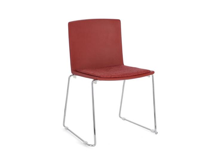 Set 2 chaises acier rouge