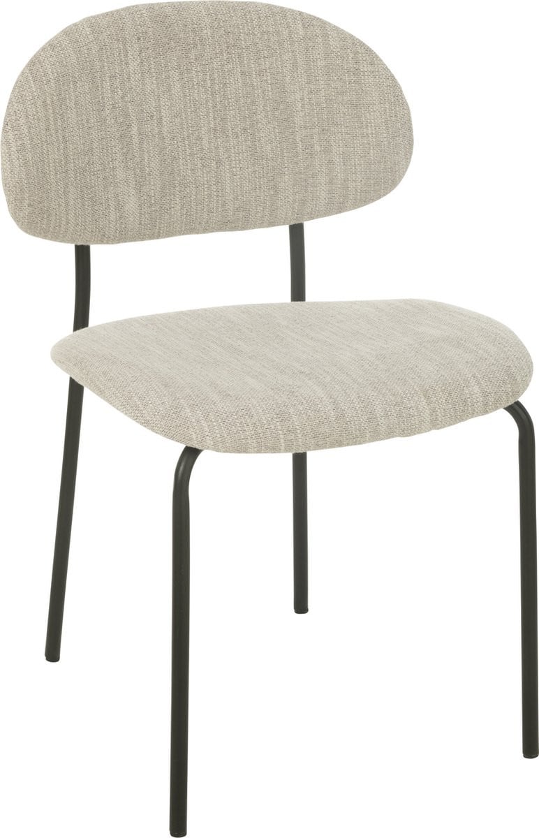 J-Line stoel beige textiel en metaal
