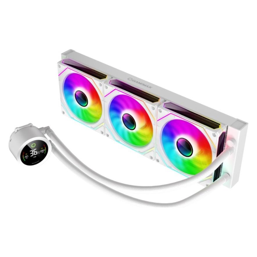 GameMax Chłodzenie wodne CPU Liquid Cooler | ICEBURG 360 DIGITAL WH | White | Intel, AMD (ICEBURG 360 DIGITAL WH)
