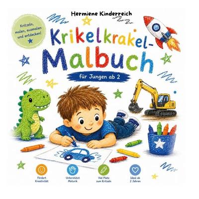 Krikelkrakel Malbuch, Taschenbuch von Hermiene Kinderreich, BoD – Books on Demand, 978-3-696-35804-4