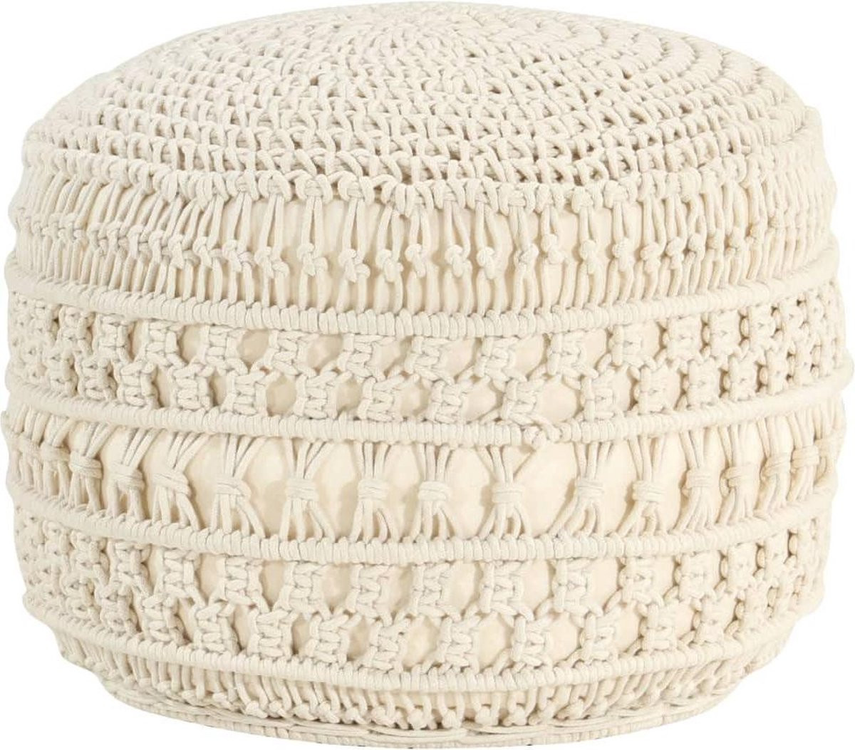 vidaXL Handgemaakte Macramé Poef van Katoen - 45 x 30 cm