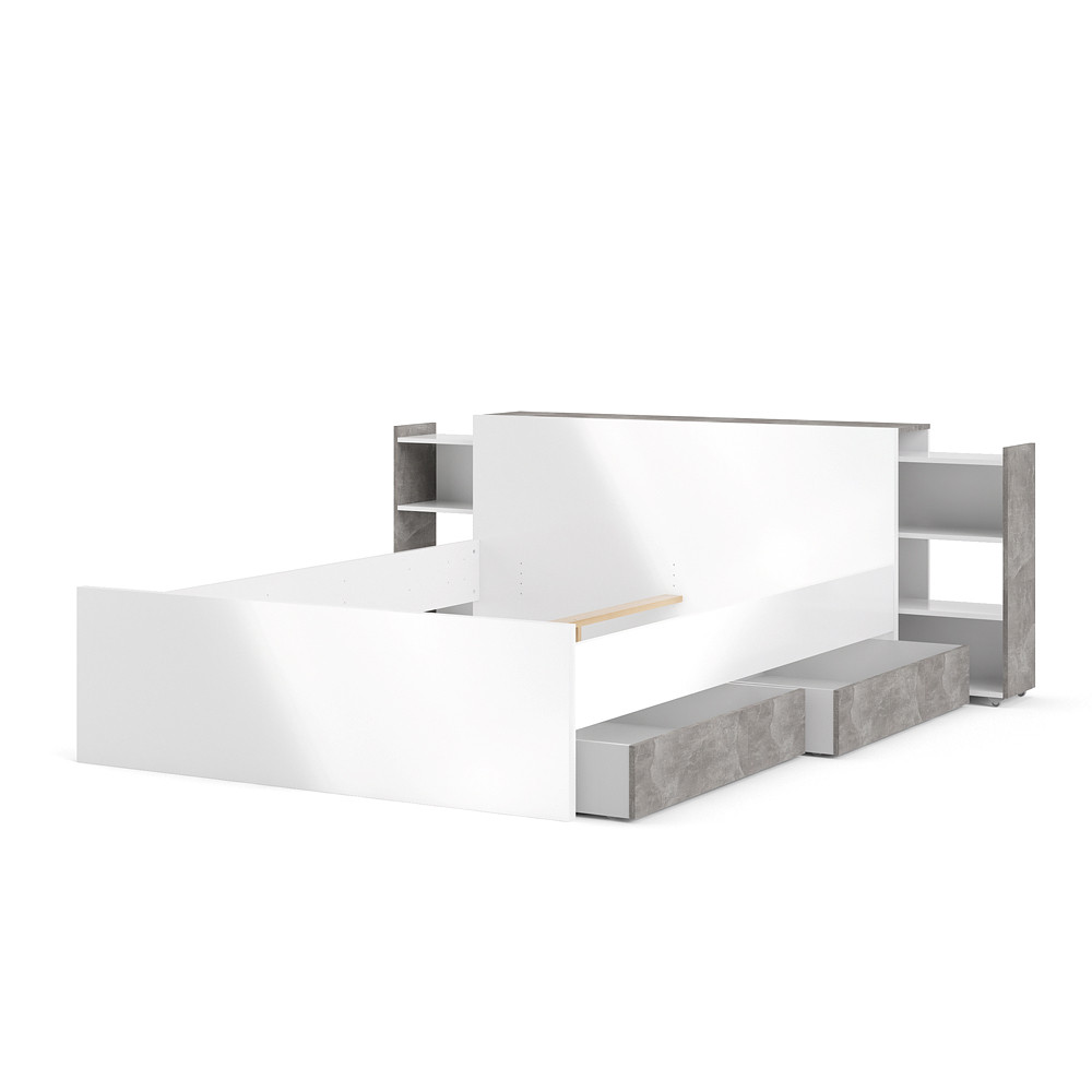 Nada bed met 2 lades, betondecor, Breedte: 94 cm