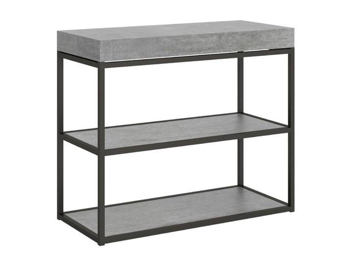 Console extensible effet béton gris 90x40/300 cm