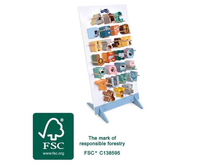 Small Foot Lernspielzeug Display Holzbuchstaben Kinderzimmer