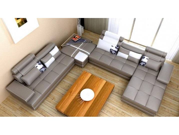 Xlmoebel Wohnlandschaft Designer Ledersofa Wolfhagen – Modernes Design und hoher Komfort, Wohnlandschaft, Hergestellt in Europa