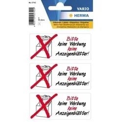 HERMA Hinweisetikett 5742 Werbung 79x34mm sw/rt 3 St./Pack