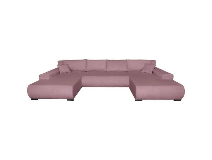 Carryhome Wohnlandschaft, Altrosa, Metall, U-Form, 351x191 cm, Liegefunktion, Schlafen auf Sitzhöhe, Rücken echt, haustierfreundlicher Bezug, Wohnzimmer, Sofas & Couches, Wohnlandschaften, Wohnlandschaft U-Form