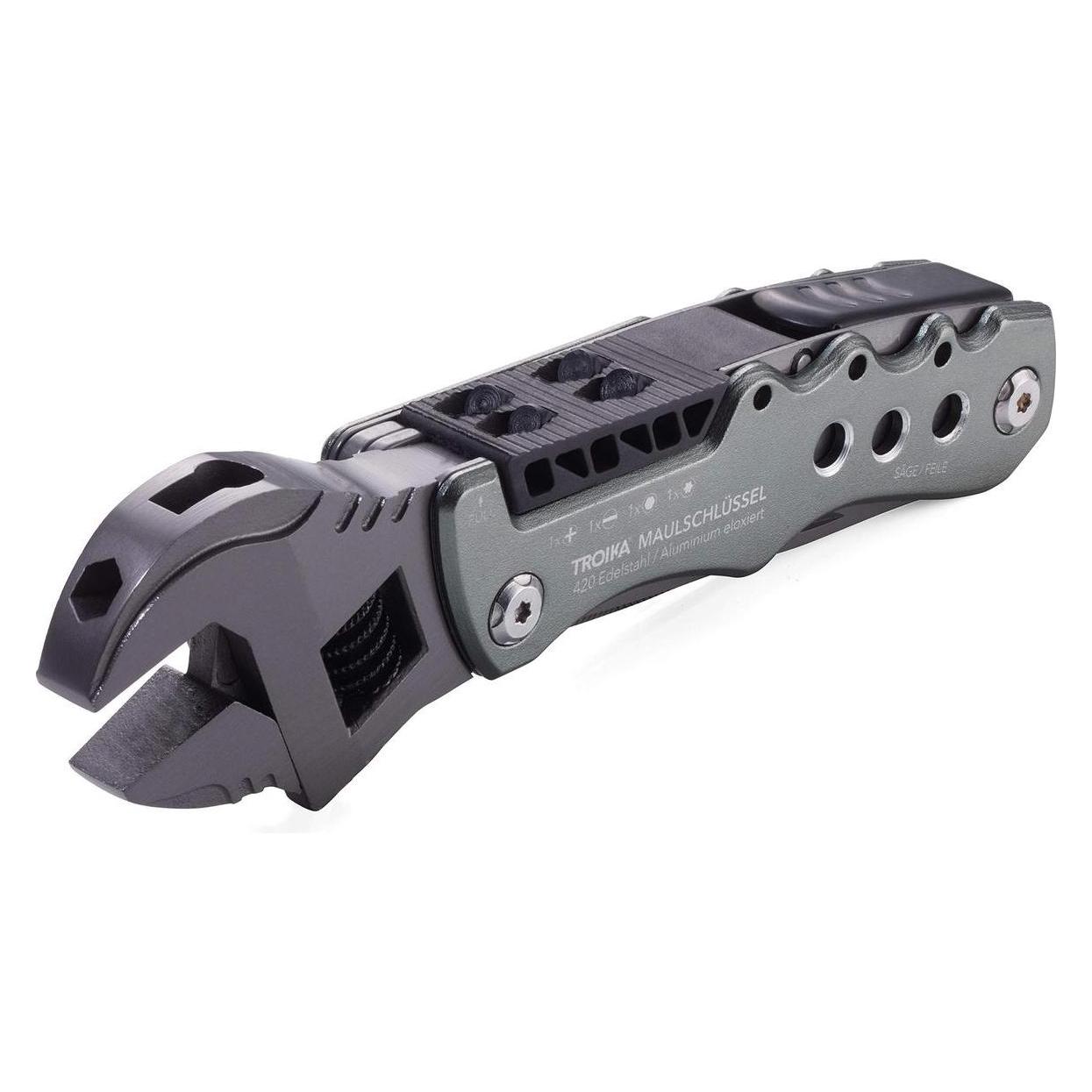 Troika MAULSCHLÜSSEL Multi-tool with 12 functions, matt grey (12 Funktionen) (TOL44/GY)