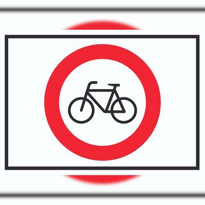 HB-Druck Radfahren verboten Symbol Schild A1 Rückseite selbstklebend