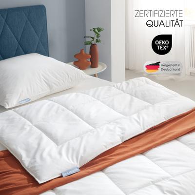 Kunstfaserbettdecke SCHLARAFFIA "Neovelle", weiß, B:155cm L:220cm, Bezug: 100% Baumwolle. Füllung: 100% Polylactid, Bettdecken