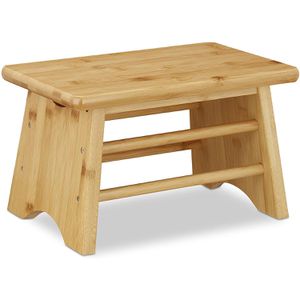 Relaxdays Fußbank 10032109, Bambus, 33 x 20 x 21,5cm, natur
