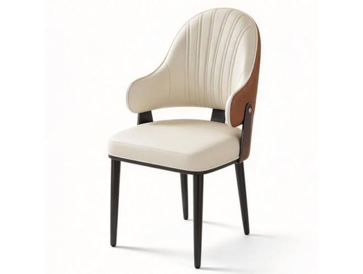 Mid-Century Modern Esszimmerstuhl, Küchenstuhl aus PU-Leder PU-Leder, hochdichtes Schaumstoffkissen, 300 Pfund schwere Beine aus Kohlenstoffstahl, for Küche, Wohnzimmer(White,1ps)