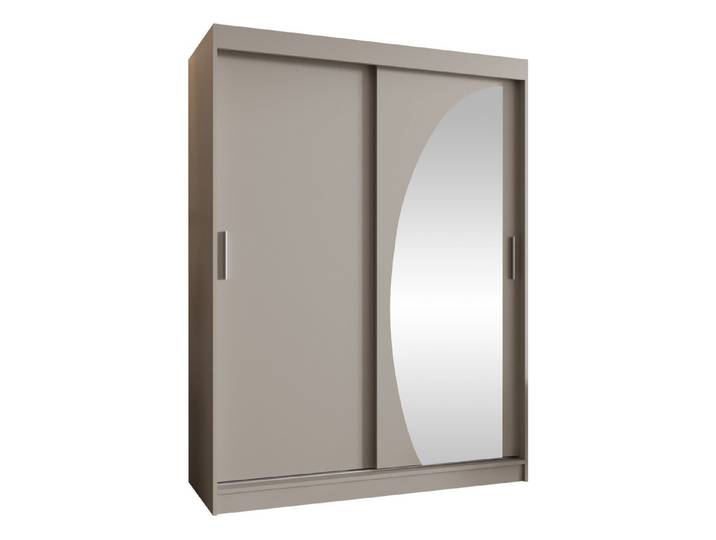 MIRJAN24 Kleiderschrank Wika 150 cm (mit zwei Schiebetüren) Schubladen als Zusatzoption