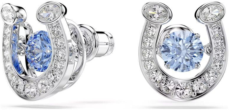Swarovski Symbolica Horse shoe korvakorut, siniset ja kirkkaat kristallit,
