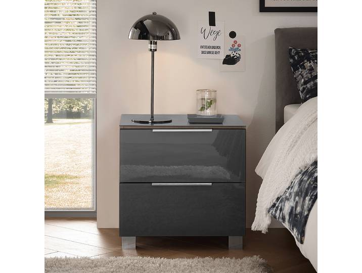 Table de chevet 45cm Gris/Gris/Imitation chêne
