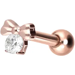 Titan Ohrpiercing mit Innengewinde SCHLEIFE + KRISTALL