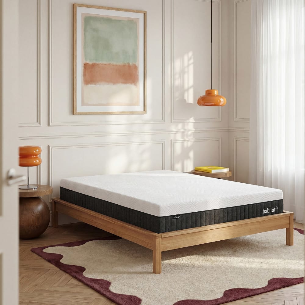 Habitat Matelas hybride déhoussable ressorts et mousse à mémoire de forme Blanc 190x25x140cm