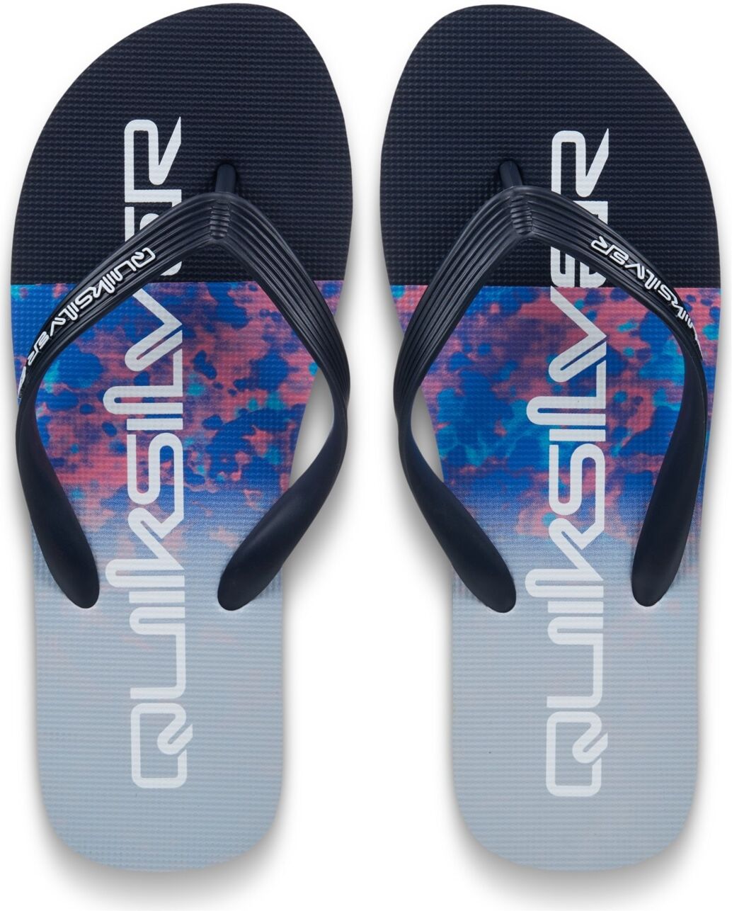 Sandale QUIKSILVER "Molokai Stripe", Herren, Gr. 9(42), blau (nebulas blau fade reflexion), Obermaterial: 100% Synthetik, Futter: 100% Synthetik, Laufsohle: 100% Schwammgummi., Schuhe Sandale nebulas blau fade reflexion 9(42)