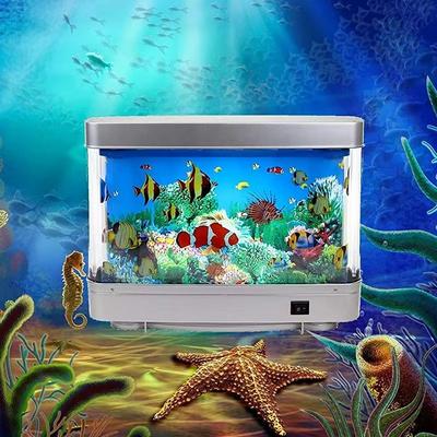 Inspired Finds Artificial Aquarium Lamp Virtual Tropical Fish Tank Night Light For Kids & Home Decor Artificial Aquarium Lamp Virtual Tropical Fish Tank Night Light For Kids & Home Decor
