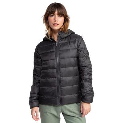 Outdoorjacke ROXY "Wind Bliss Hooded", Damen, Gr. S, schwarz (phantom), Obermaterial: 100% Nylon., Jacken Outdoorjacke