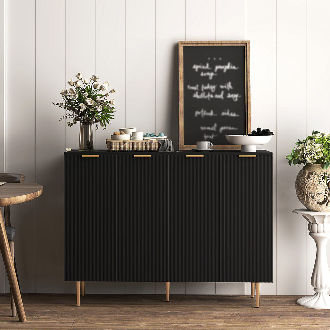 17 Stories 120 cm W Sideboard Black 90cm H X 120cm W X 40cm D