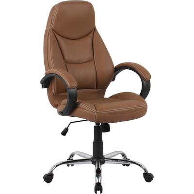 Chefsessel OTTO HOME "Veronika, Bürostuhl", braun (cognac), B:68cm H:111cm T:68cm, Kunstleder, Stühle, komfortabel gepolstert, Kunstleder