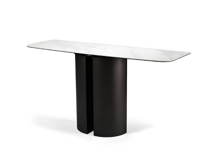 Xlmoebel Konsolentisch Konsolentisch in Schwarz mit weißer Holzoptik und elegantem Design (Konsolentisch), Hergestellt in Europa