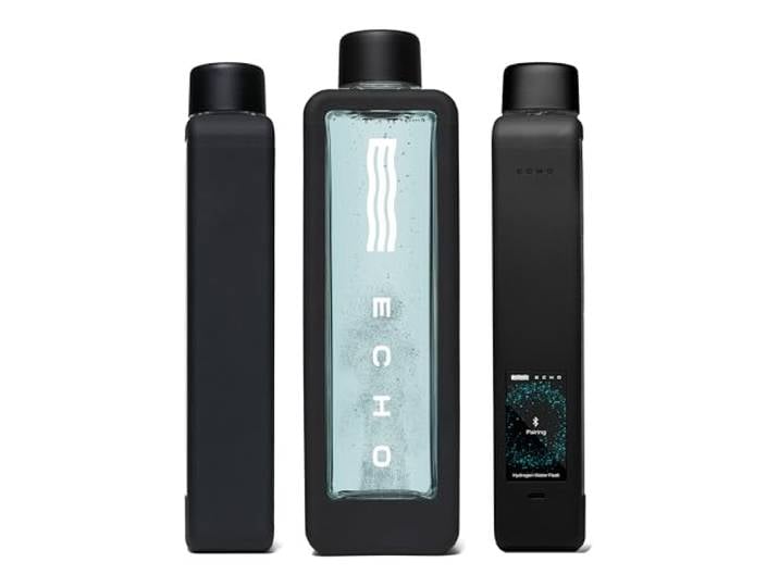 Echo Wasserstoff-Wasserflasche 355 ml, Smart Wasserstoffgenerator mit App, LCD-Display, tragbar, wiederaufladbar